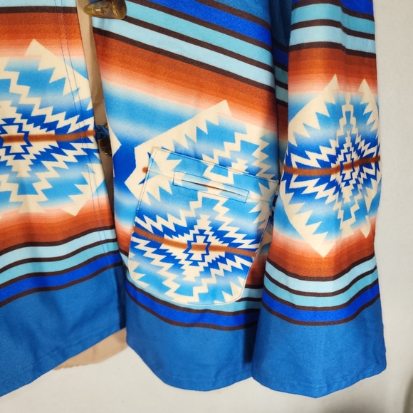 Blue Navajo Style Oversized Jacket - Picture 7 of 12